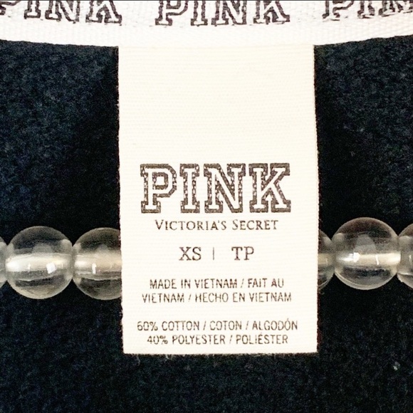 Victorias Secret Pink Black Quarter Zip Sweatshirt - Picture 4 of 4